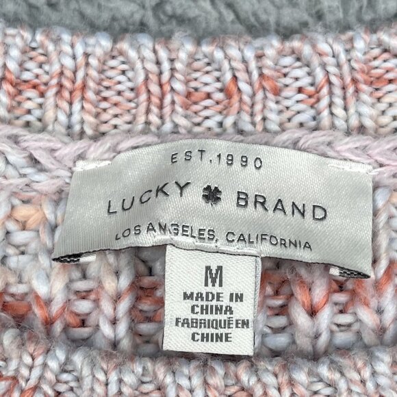 Lucky Brand Pink Comfy Knit Crewneck Pullover Sweater Size Medium - Picture 3 of 4